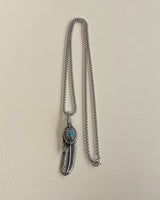 ターコイズフェザーネックレス / turquoise feather necklace