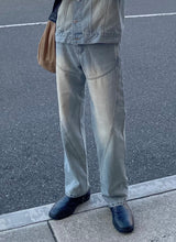 Cross line washing denim