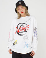 落書きプリントロングスリーブTシャツ / HAND DRAWING L/S (4592245538934)