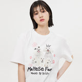 マルチーズファミリー半袖Tシャツ/Maltese family half sleeve tshirts