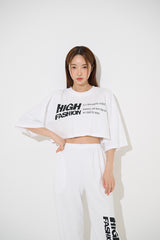 ハイファッションショートスリーブクロップTシャツ / TOP(9280) High Fashion Short Sleeve Crop Tee