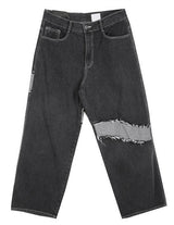 ウェーブワイドワイドブラックデニムパンツ/No.9609 wave widewide black denim PT
