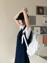 パオンツーポケットストリングキャンバスコットンバックパック / Paon Two-Pocket String Canvas Cotton Backpack