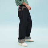 ピンクステッチロールアップデニムパンツ / Pink stitch rollup denim pants