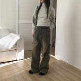 Riden Vintage Washed Pocket Denim Long Wide Pants