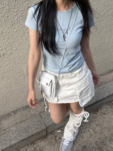 マルチアンバランスポケットストリングカーゴミニスカート / Multi-Unbalanced Pocket String Cargo Mini Skirt