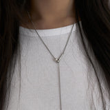 DEEP DROP NECKLACE SILVER