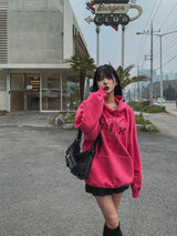 (UNISEX) フィックスピンタック起毛オーバーフード