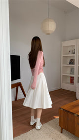 round semi ribbed long sleeve tee