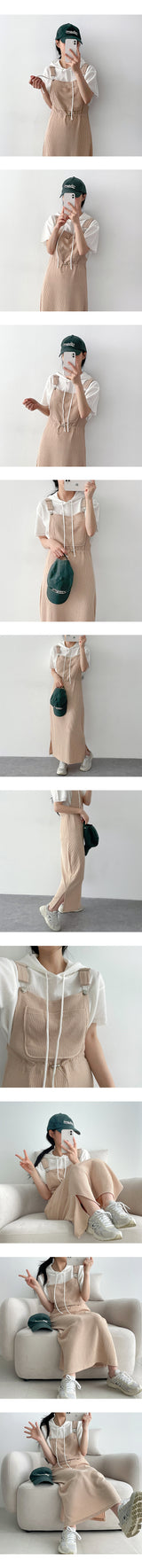 ミントスリットストリングサスペンダードレス / mint slit string suspenders dress