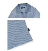 ストライプ カラー クロップ ニット / CHARMS STRIPE COLLAR CROP KNIT BL