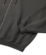  BLUR HEART LOOSE HOODIE ZIP UP_KHAKI