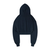 3D Monogram Crop Hood Zip-up Navy