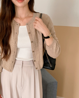 Wool Basic Round Crop Cardigan (7color)