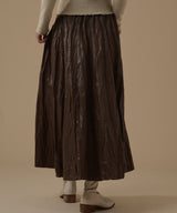TEXTURE LEATHER SKIRT