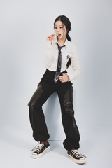 ローズシンボルクロップシャツ / ROSE SYMBOL CROP SHIRT #BLACK