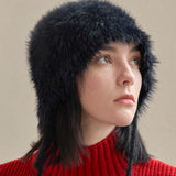 VAZAR Hairy Cloche Hat / Black
