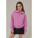 スモールロゴハーフジップアップスウェットシャツ / SMALL LOGO HALF ZIPUP SWEATSHIRT_PINK