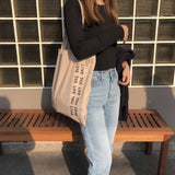レタリングエコバッグ(ミルクココア)/Lettering eco bag (Milk cocoa)