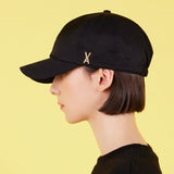 Stud Logo Nylon Newsboy Ball Cap Black