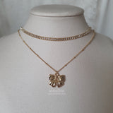 Lovely Ribbon Layered Necklace - Gold