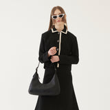CURVED SHAPE BAG (BLACK) (6579671695478)