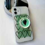 Green - Heart Christmas Phone Case Bead Tok Set 
