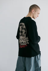 ワールドワイドジャージロングスリーブ / BSR2223FWPO035 WORLD WIDE JERSEY LONG SLEEVE BLACK