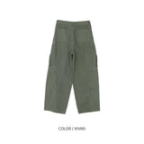 (UNISEX) カーブド切開斜線カーゴパンツ
