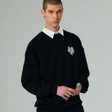 ハートプリンティングスウェット/HEART PRINTING SWEAT SHIRT-BLACK
