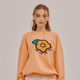 SETSETSET BIG FLOWER SWEAT SHIRT TANGERINE (6652490481782)