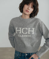 HCH クラシックセミクロップラムウールニット　グレー