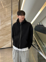 Unisex high neck hood zip-up
