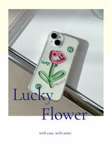 ラッキーフラワーフォーンケース / Lucky flower phone case pink