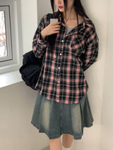 Deva Vintage Check Brushed Outer Long Sleeve Shirt