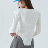CUT-OFF LINE TOP / WHITE