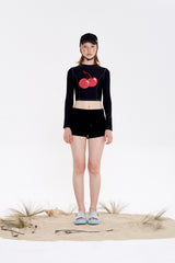 ビッグチェリークロップラッシュガード / BIG CHERRY CROP RASHGUARD [BLACK]