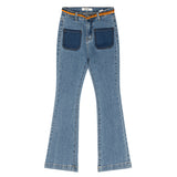 セミブーツカットフィットベルトセットデニムパンツ / LEE EUN-JI WORN SEMI BOOTSCUT FIT BELT SET DENIM PANTS [6880]