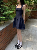 レノアハートネックミニスリーブレスワンピース/ Lenoa Heart Neck Mini Sleeveless One Piece