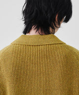 RELAXED KNIT  COLLAR CARDIGON (MUSTARD)