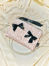 Glossy Organza Ribbon Zip-pouch (M)