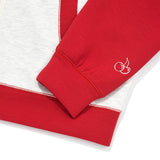 COLOR MIX RAGLAN HOODIE ZIP UP [RED]