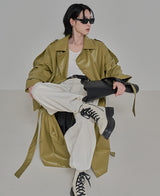 [自主製作] [Restock] ルーカスレザートレンチコート/LUCAS leather trench coat (2 color)