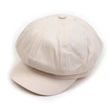 Belted Cotton Ivory Newsboy Cap (6589934731382)