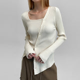 [MADE] Daan Square Neck Diagonal Knit
