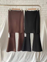Chic slit skirt bootcut pants