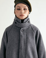 UNISEX WOOL RAGLAN HIDDEN COAT W - TWILL GRAY (6636060770422)
