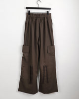 Minka Bag Ribbon Shirring Pintuck Cotton Cargo Pants