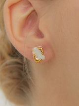 Holiday daily square ceramic earring(White) (6642401083510)