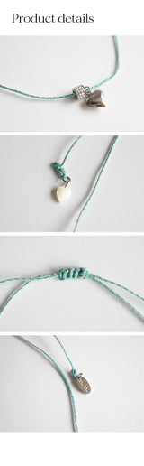 ハートポイントメランジストリングネックレス/Heart point melange string necklace